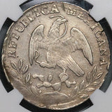 1859/8-Do NGC VF Mexico 2 Reales Cap Rays Durango Mint Overdate Rare Silver Coin Pop 2/0 (22011602C)