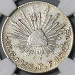 1859-Go NGC VF 30 Mexico 2 Reales Guanajuato Mint Silver Coin (21092203C)