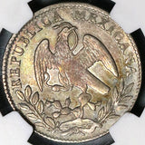 1860-Mo NGC AU 53 Mexico City 2 Reales Cap Rays Silver Coin (22011202C)