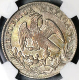 1860-Mo NGC AU 53 Mexico City 2 Reales Cap Rays Silver Coin (22011202C)