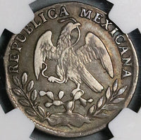 1861-C NGC XF 40 Mexico 2 Reales Culiacan Cap Rays Silver Coin (21111304C)