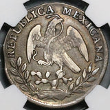 1861-C NGC XF 40 Mexico 2 Reales Culiacan Cap Rays Silver Coin (21111304C)