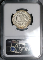 1869/8-Pi NGC AU Det Mexico 2 Reales Potosi Overdate Cap Rays Coin (21111302C)