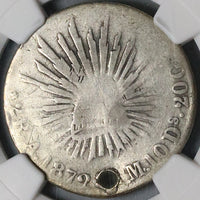 1872-A NGC Good Mexico 2 Reales Alamos Mint Rare 15K Silver Coin (23032605C)