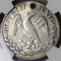 1872-A NGC Good Mexico 2 Reales Alamos Mint Rare 15K Silver Coin (23032605C)
