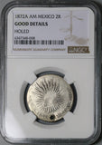 1872-A NGC Good Mexico 2 Reales Alamos Mint Rare 15K Silver Coin (23032605C)