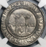 1542-M NGC AU 55 Mexico 4 Reales Carlos Joanna Spain Colonial Coin (21102601D)