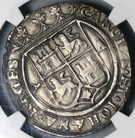 1542-M NGC AU 55 Mexico 4 Reales Carlos Joanna Spain Colonial Coin (21102601D)