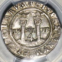 1554-Mo O PCGS AU 55 Mexico 4 Reales Carlos & Joanna Silver Spain Colonial Coin (21071501D)