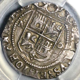 1554-Mo O PCGS AU 55 Mexico 4 Reales Carlos & Joanna Silver Spain Colonial Coin (21071501D)