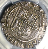 1554-Mo O PCGS AU 55 Mexico 4 Reales Carlos & Joanna Silver Spain Colonial Coin (21071501D)