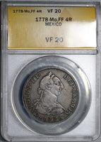 1778 ANACS VF 20 Mexico 4 Reales Charles III Spain Colony Silver Coin (20071403C)
