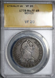 1778 ANACS VF 20 Mexico 4 Reales Charles III Spain Colony Silver Coin (20071403C)
