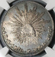 1839-Go NGC VF Mexico 4 Reales Guanajuato Cap Rays Silver Coin  (23040102C)