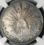 1839-Go NGC VF Mexico 4 Reales Guanajuato Cap Rays Silver Coin  (23040102C)