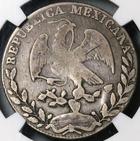 1843-Ga NGC F 12 Mexico 4 Reales Guadalajara Cap Rays Silver Coin (23040103C)