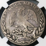 1843-Ga NGC F 12 Mexico 4 Reales Guadalajara Cap Rays Silver Coin (23040103C)