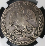 1843-Ga NGC F 12 Mexico 4 Reales Guadalajara Cap Rays Silver Coin (23040103C)