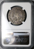 1843-Ga NGC F 12 Mexico 4 Reales Guadalajara Cap Rays Silver Coin (23040103C)