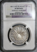 1867-Ho NGC XF Det Mexico 4 Reales Rare Hermosillo Mint Silver Coin (19122902C)
