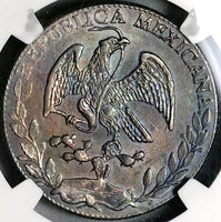 1868/58 Go NGC AU Mexico 4 Reales Guanajuato Overdate Silver Coin  (23011403C)