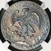 1868/58 Go NGC AU Mexico 4 Reales Guanajuato Overdate Silver Coin  (23011403C)