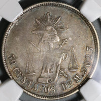 1875-Do NGC XF 45 Mexico 50 Centavos Rare Durango Mint Silver Coin (20092901C)