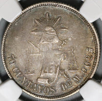 1875-Do NGC XF 45 Mexico 50 Centavos Rare Durango Mint Silver Coin (20092901C)