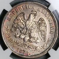 1876-As NGC AU Mexico 50 Centavos Alamos Mint Balance Scale Silver Coin (23031404C)