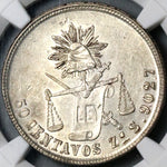 1878-Zs NGC MS 61 Mexico 50 Centavos Balance Scale Silver Coin (22122605C)