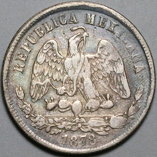 1878-Zs Mexico 50 Centavos XF Zacatecas Mint Balance Scale Silver Coin (23122811R)