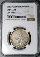 1885/3-Cn NGC VF Mexico 50 Centavos Culican Mint Balance Scale Silver 9k Coin (23041801C)