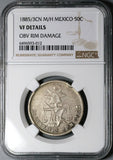 1885/3-Cn NGC VF Mexico 50 Centavos Culican Mint Balance Scale Silver 9k Coin (23041801C)
