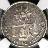 1886-CHa NGC VF Mexico 50 Centavos Chihuahua Mint Silver 18k Coin POP 1/0 (23011602C)