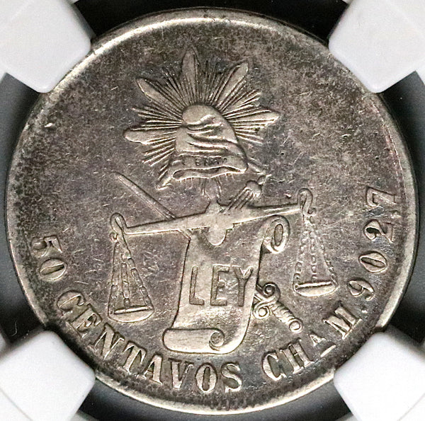 1886-CHa NGC VF Mexico 50 Centavos Chihuahua Mint Silver 18k Coin POP 1/0 (23011602C)