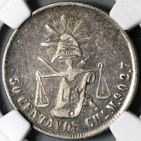 1886-CHa NGC VF Mexico 50 Centavos Chihuahua Mint Silver 18k Coin POP 1/0 (23011602C)