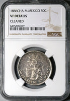1886-CHa NGC VF Mexico 50 Centavos Chihuahua Mint Silver 18k Coin POP 1/0 (23011602C)