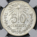 1916 NGC AU Det Mexico 50 Centavos Key Date Silver Coin (19040703C)