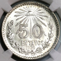 1920 NGC MS 65 Mexico 50 Centavos Mint State Silver Coin (19100404C)