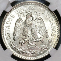1920 NGC MS 65 Mexico 50 Centavos Mint State Silver Coin (19100404C)
