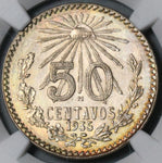 1935 NGC UNC Det Mexico 50 Centavos Silver 1 Year Type Coin (21081203C)