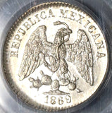 1869/8-Mo PCGS MS 64 Mexico 5 Centavos Mint State Silver 40k Minted Coin (19102601C)