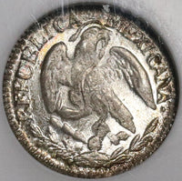 1870-Ca NGC MS 64 Mexico 5 Centavos Rare Chihuahua Silver Mint State Coin 35k (20011603C)
