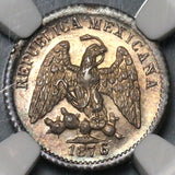 1876/5-Mo NGC MS 65 Mexico 5 Centavos Mint State Silver Coin POP 2/1 (20022403C)