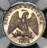 1876/5-Mo NGC MS 65 Mexico 5 Centavos Mint State Silver Coin POP 2/1 (20022403C)