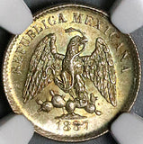 1887-Zs NGC MS 65 Mexico 5 Centavos Mint State Silver Coin POP 1/1 (22060801C)