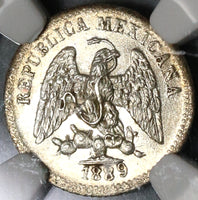 1889-Ho NGC MS 64 Mexico 5 Centavos Hermosillo Mint State Silver Coin 67K minted (19102402C)