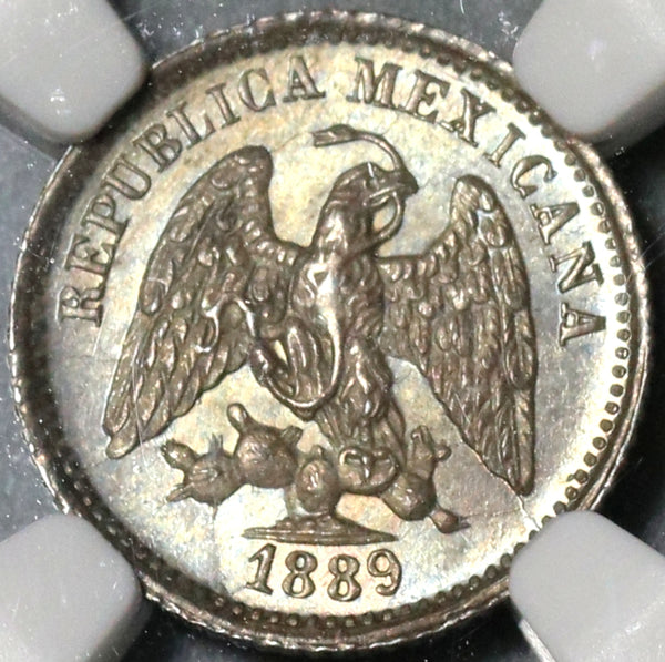 1889-Mo NGC MS 65 Mexico 5 Centavos Mint State Silver Coin (20051301C)