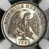 1889-Mo NGC MS 65 Mexico 5 Centavos Mint State Silver Coin (20051301C)