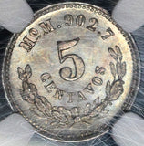 1889-Mo NGC MS 65 Mexico 5 Centavos Mint State Silver Coin (20051301C)